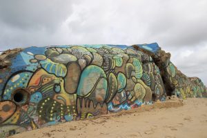 Arte utbano en la playa de Capbreton